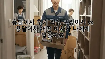 용달이사 후기 작성: 포장이사 vs 용달이사, 어떤 이사가 나에게 맞을까요?
